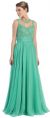 Floral Lace Bust Full Length Formal Prom Dress in Green